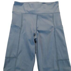 Aeropostale Athletic Leggings Womens XS Blue High Waist Stretch Workout Pockets